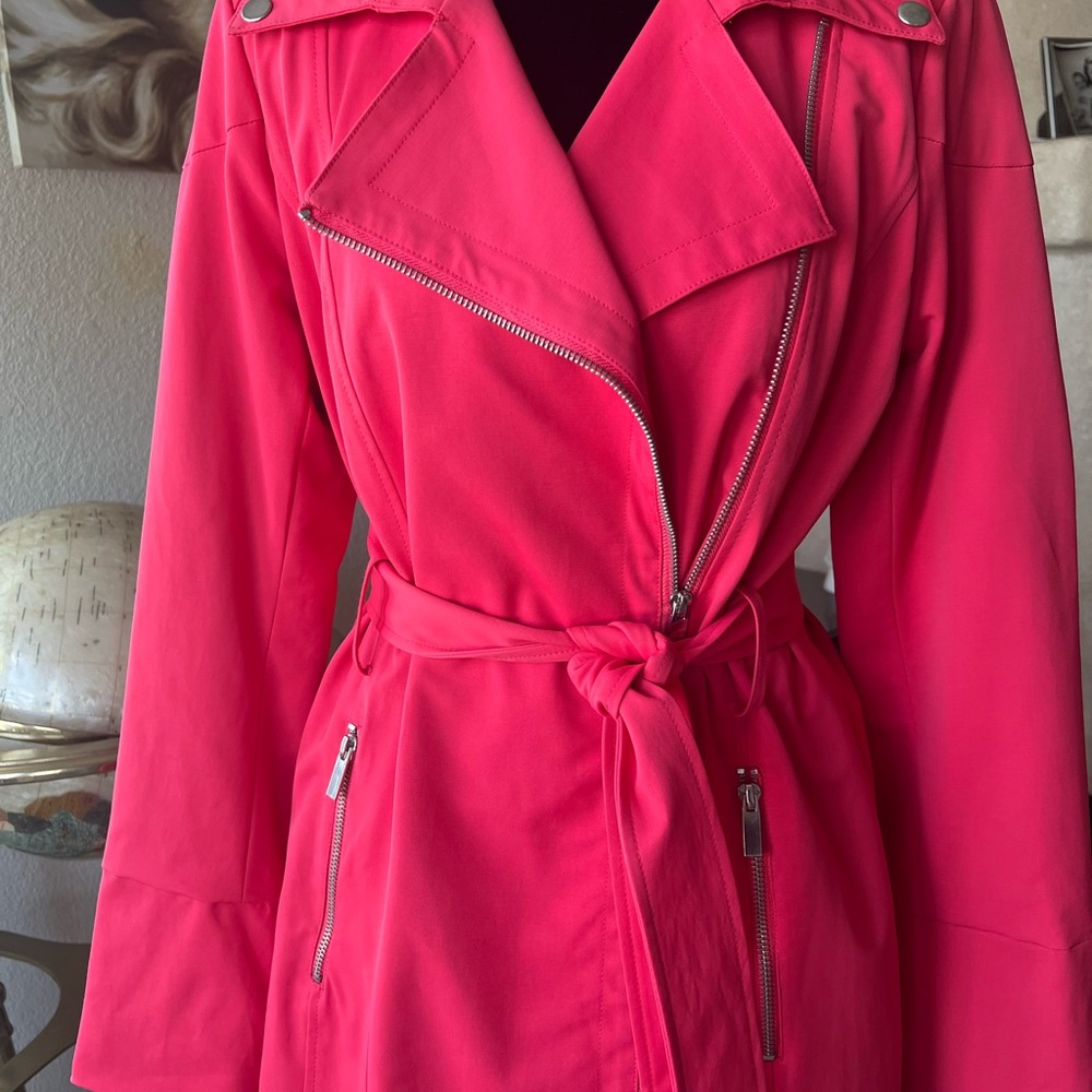 New York & Company Vibrant Pink Long Sleeve Dress